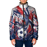 Norway Football From The Fjords To The World Padded Jacket Viking Shield Paint Splatter Soccer Team
