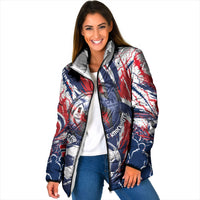 Norway Football From The Fjords To The World Padded Jacket Viking Shield Paint Splatter Soccer Team