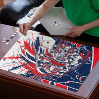 Norway Football From The Fjords To The World Puzzle Viking Shield Paint Splatter Soccer Team