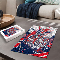 Norway Football From The Fjords To The World Puzzle Viking Shield Paint Splatter Soccer Team