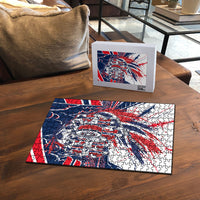 Norway Football From The Fjords To The World Puzzle Viking Shield Paint Splatter Soccer Team