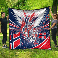 Norway Football From The Fjords To The World Quilt Viking Shield Paint Splatter Soccer Team