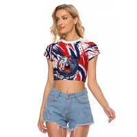 Norway Football From The Fjords To The World Raglan Cropped T Shirt Viking Shield Paint Splatter Soccer Team