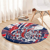 Norway Football From The Fjords To The World Round Carpet Viking Shield Paint Splatter Soccer Team