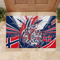 Norway Football From The Fjords To The World Rubber Doormat Viking Shield Paint Splatter Soccer Team