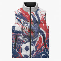 Norway Football From The Fjords To The World Sleeveless Puffer Jacket Viking Shield Paint Splatter Soccer Team
