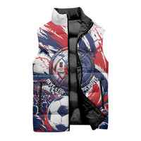 Norway Football From The Fjords To The World Sleeveless Puffer Jacket Viking Shield Paint Splatter Soccer Team