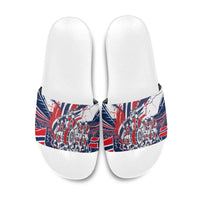 Norway Football From The Fjords To The World Slide Sandals Viking Shield Paint Splatter Soccer Team
