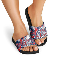 Norway Football From The Fjords To The World Slide Sandals Viking Shield Paint Splatter Soccer Team