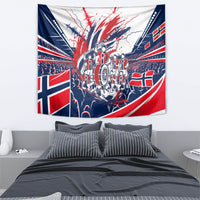 Norway Football From The Fjords To The World Tapestry Viking Shield Paint Splatter Soccer Team
