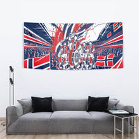 Norway Football From The Fjords To The World Tapestry Viking Shield Paint Splatter Soccer Team
