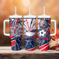 Norway Football From The Fjords To The World Tumbler With Handle Viking Shield Paint Splatter Soccer Team