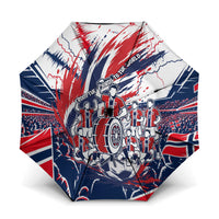 Norway Football From The Fjords To The World Umbrella Viking Shield Paint Splatter Soccer Team