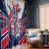 Norway Football From The Fjords To The World Window Curtain Viking Shield Paint Splatter Soccer Team