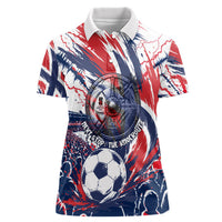Norway Football From The Fjords To The World Women Polo Shirt Viking Shield Paint Splatter Soccer Team