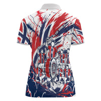 Norway Football From The Fjords To The World Women Polo Shirt Viking Shield Paint Splatter Soccer Team