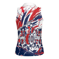 Norway Football From The Fjords To The World Women Sleeveless Polo Shirt Viking Shield Paint Splatter Soccer Team