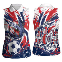 Norway Football From The Fjords To The World Women Sleeveless Polo Shirt Viking Shield Paint Splatter Soccer Team