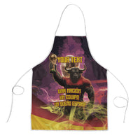 Personalized Spain Football Bull Mascot Apron Spanish Pride Champion Trophy Graphic Art