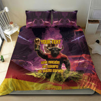 Personalized Spain Football Bull Mascot Bedding Set Spanish Pride Champion Trophy Graphic Art