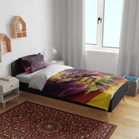 Personalized Spain Football Bull Mascot Bedding Set Spanish Pride Champion Trophy Graphic Art