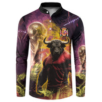 Personalized Spain Football Bull Mascot Button Sweatshirt Spanish Pride Champion Trophy Graphic Art