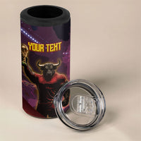 Personalized Spain Football Bull Mascot 4 in 1 Can Cooler Tumbler Spanish Pride Champion Trophy Graphic Art