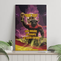 Personalized Spain Football Bull Mascot Canvas Wall Art Spanish Pride Champion Trophy Graphic Art