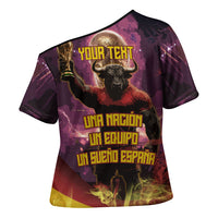 Personalized Spain Football Bull Mascot Cross Shoulder Shirt Spanish Pride Champion Trophy Graphic Art