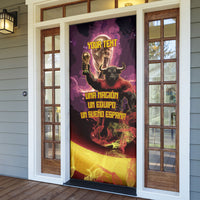 Personalized Spain Football Bull Mascot Door Cover Spanish Pride Champion Trophy Graphic Art