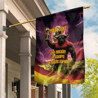 Personalized Spain Football Bull Mascot Garden Flag Spanish Pride Champion Trophy Graphic Art