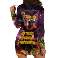 Personalized Spain Football Bull Mascot Hoodie Dress Spanish Pride Champion Trophy Graphic Art