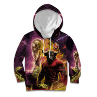 Personalized Spain Football Bull Mascot Kid Hoodie Spanish Pride Champion Trophy Graphic Art