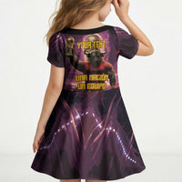 Personalized Spain Football Bull Mascot Kid Short Sleeve Dress Spanish Pride Champion Trophy Graphic Art