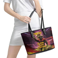 Personalized Spain Football Bull Mascot Leather Tote Bag Spanish Pride Champion Trophy Graphic Art