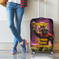 Personalized Spain Football Bull Mascot Luggage Cover Spanish Pride Champion Trophy Graphic Art