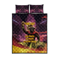 Personalized Spain Football Bull Mascot Quilt Bed Set Spanish Pride Champion Trophy Graphic Art