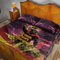 Personalized Spain Football Bull Mascot Quilt Bed Set Spanish Pride Champion Trophy Graphic Art