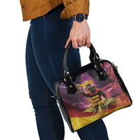 Personalized Spain Football Bull Mascot Shoulder Handbag Spanish Pride Champion Trophy Graphic Art