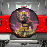 Personalized Spain Football Bull Mascot Spare Tire Cover Spanish Pride Champion Trophy Graphic Art