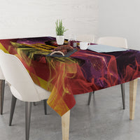Personalized Spain Football Bull Mascot Tablecloth Spanish Pride Champion Trophy Graphic Art