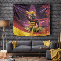 Personalized Spain Football Bull Mascot Tapestry Spanish Pride Champion Trophy Graphic Art