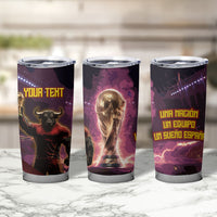 Personalized Spain Football Bull Mascot Tumbler Cup Spanish Pride Champion Trophy Graphic Art