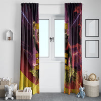Personalized Spain Football Bull Mascot Window Curtain Spanish Pride Champion Trophy Graphic Art