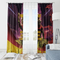 Personalized Spain Football Bull Mascot Window Curtain Spanish Pride Champion Trophy Graphic Art