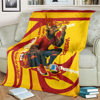 Spain Football Bull Mascot Blanket Spanish Pride Champion Soccer Trophy Graffiti
