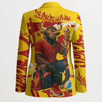 Spain Football Bull Mascot Blazer Spanish Pride Champion Soccer Trophy Graffiti