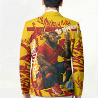 Spain Football Bull Mascot Blazer Spanish Pride Champion Soccer Trophy Graffiti