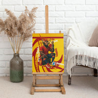 Spain Football Bull Mascot Canvas Wall Art Spanish Pride Champion Soccer Trophy Graffiti