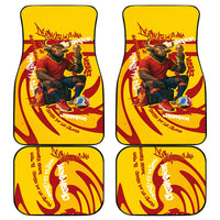 Spain Football Bull Mascot Car Mats Spanish Pride Champion Soccer Trophy Graffiti